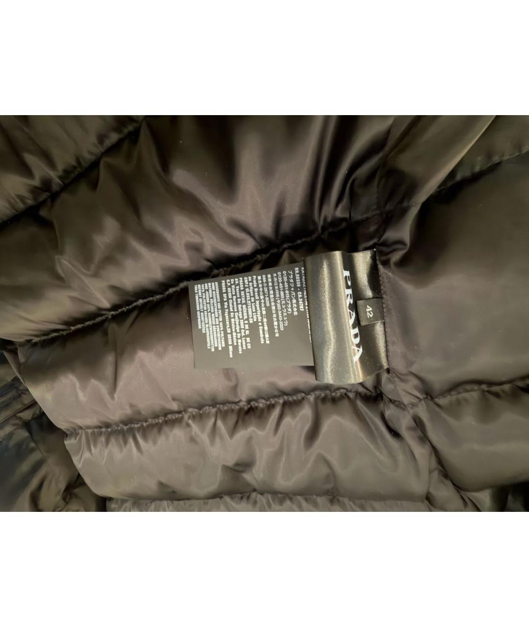 PRADA Черный полиэстеровый пуховик, фото 5