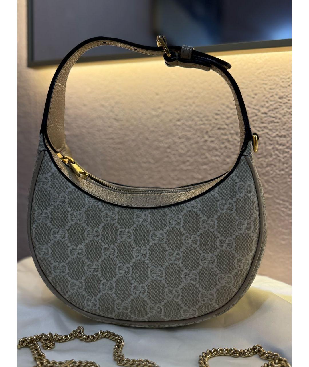 GUCCI Бежевая кожаная сумка тоут, фото 4