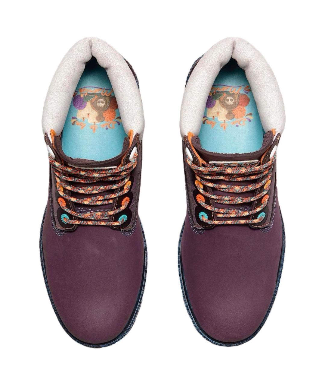 TIMBERLAND Фиолетовые нубуковые высокие ботинки, фото 4