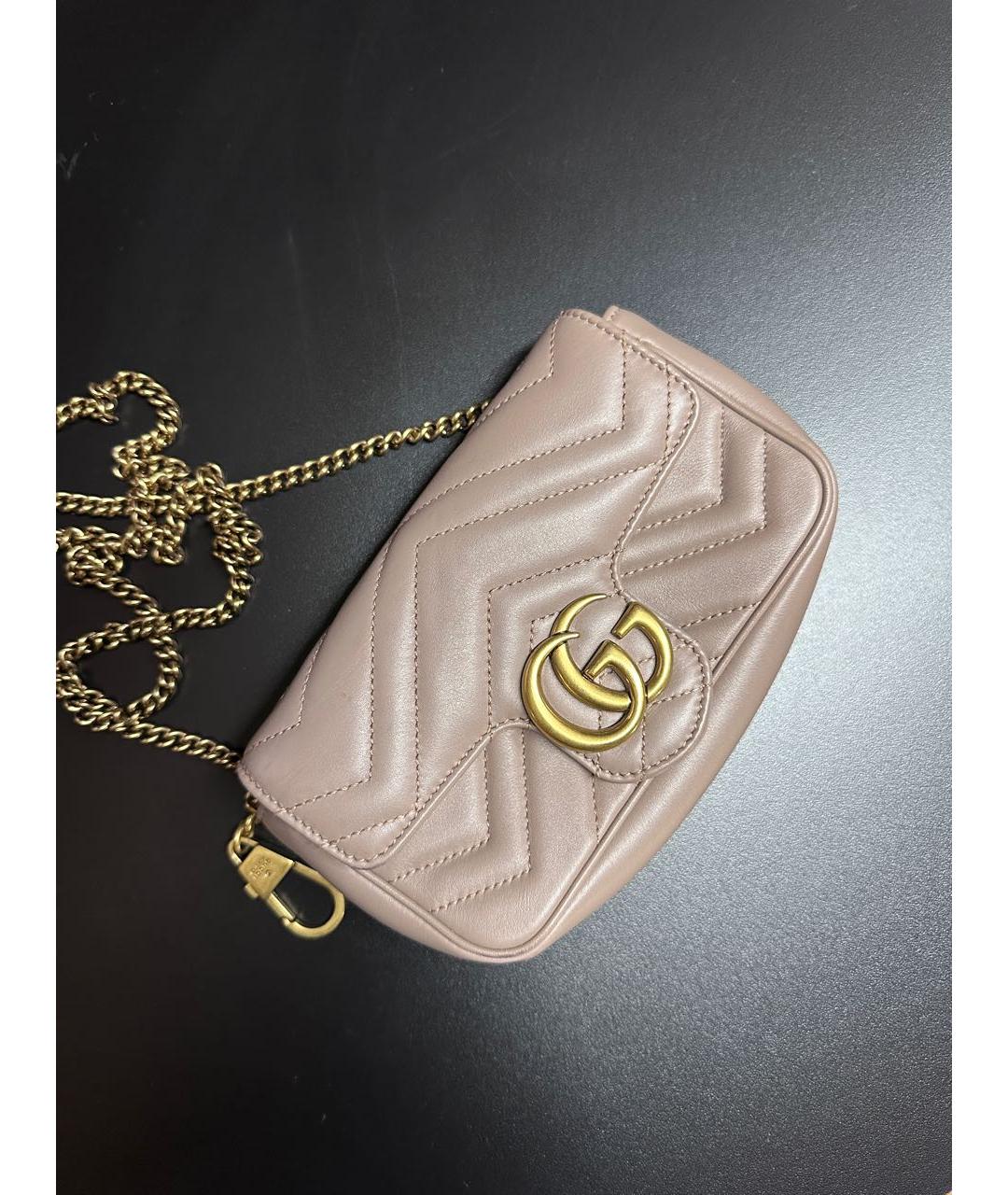 GUCCI Бежевая кожаная сумка через плечо, фото 9