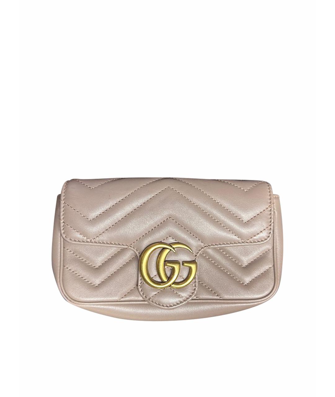 GUCCI Бежевая кожаная сумка через плечо, фото 1