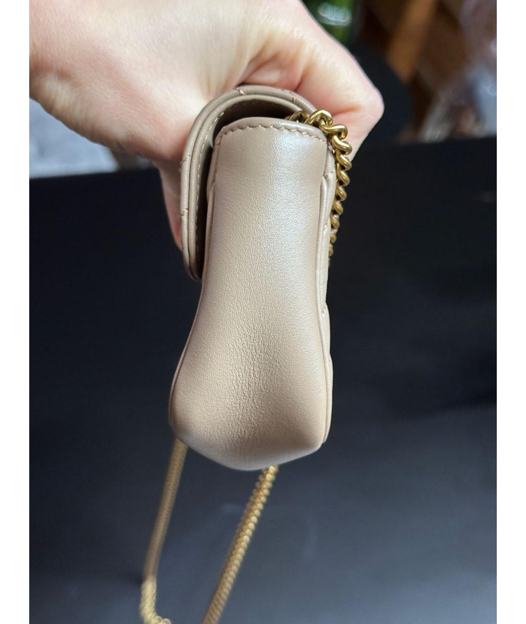 GUCCI Бежевая кожаная сумка через плечо, фото 8