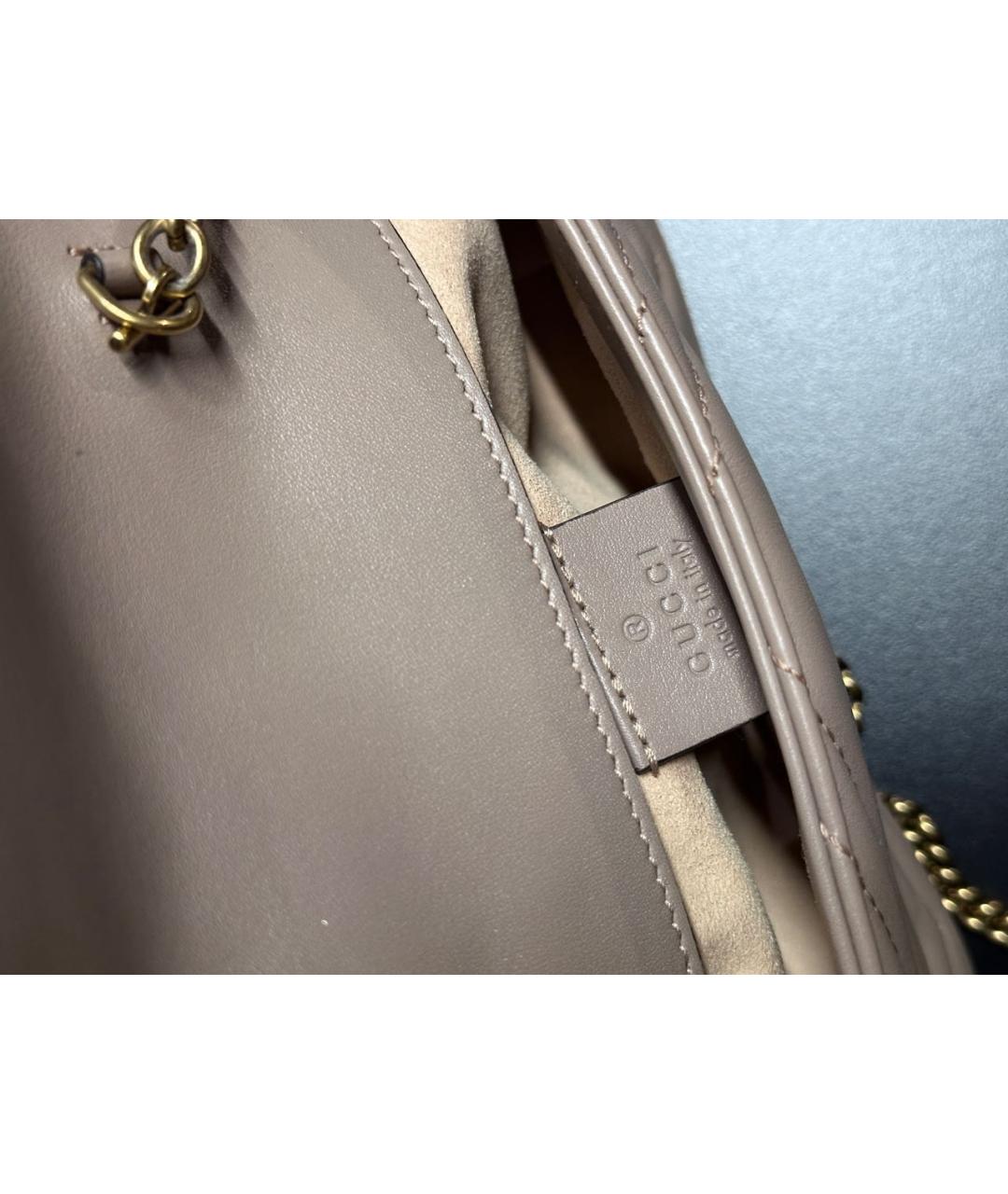 GUCCI Бежевая кожаная сумка через плечо, фото 3