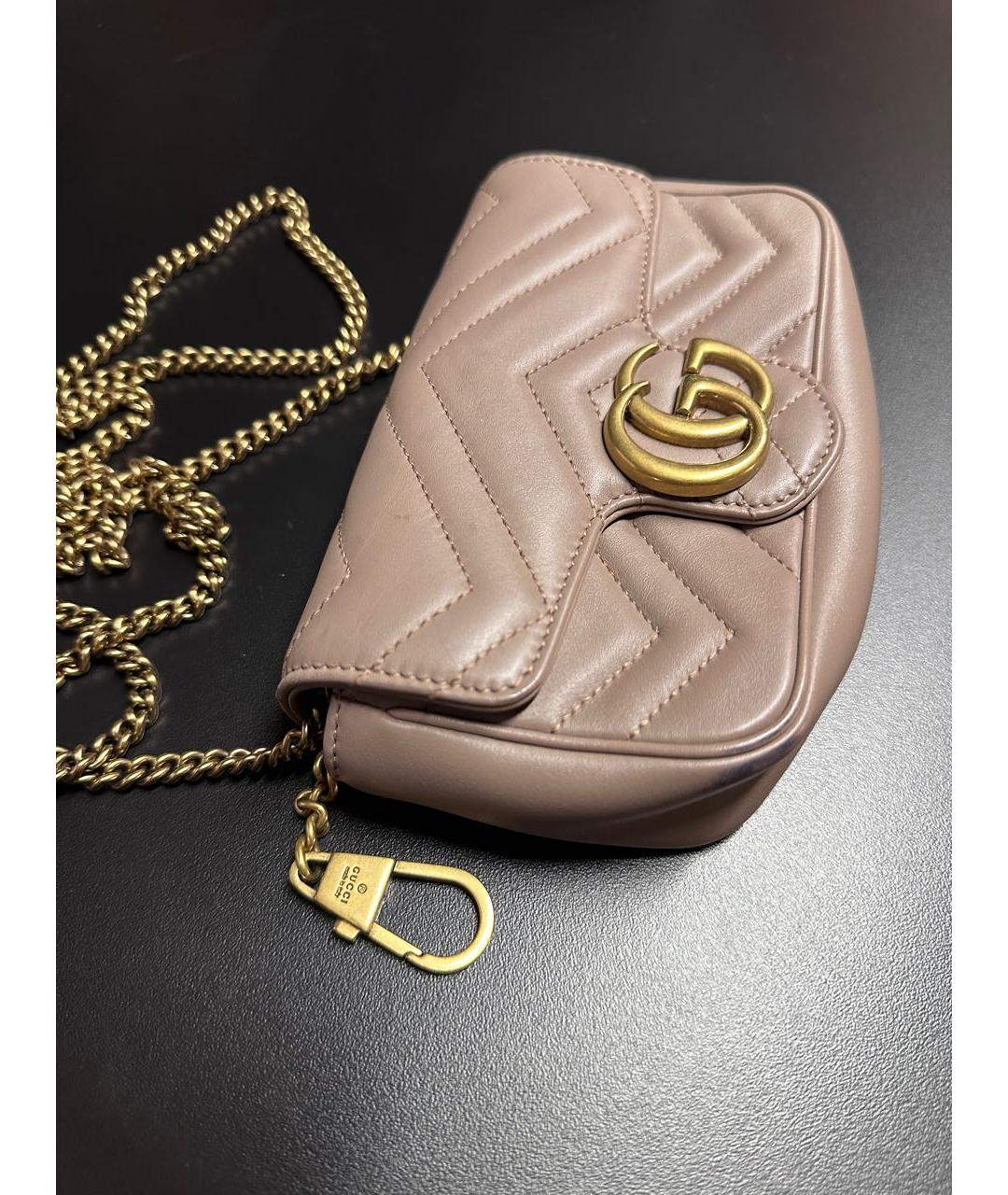 GUCCI Бежевая кожаная сумка через плечо, фото 6