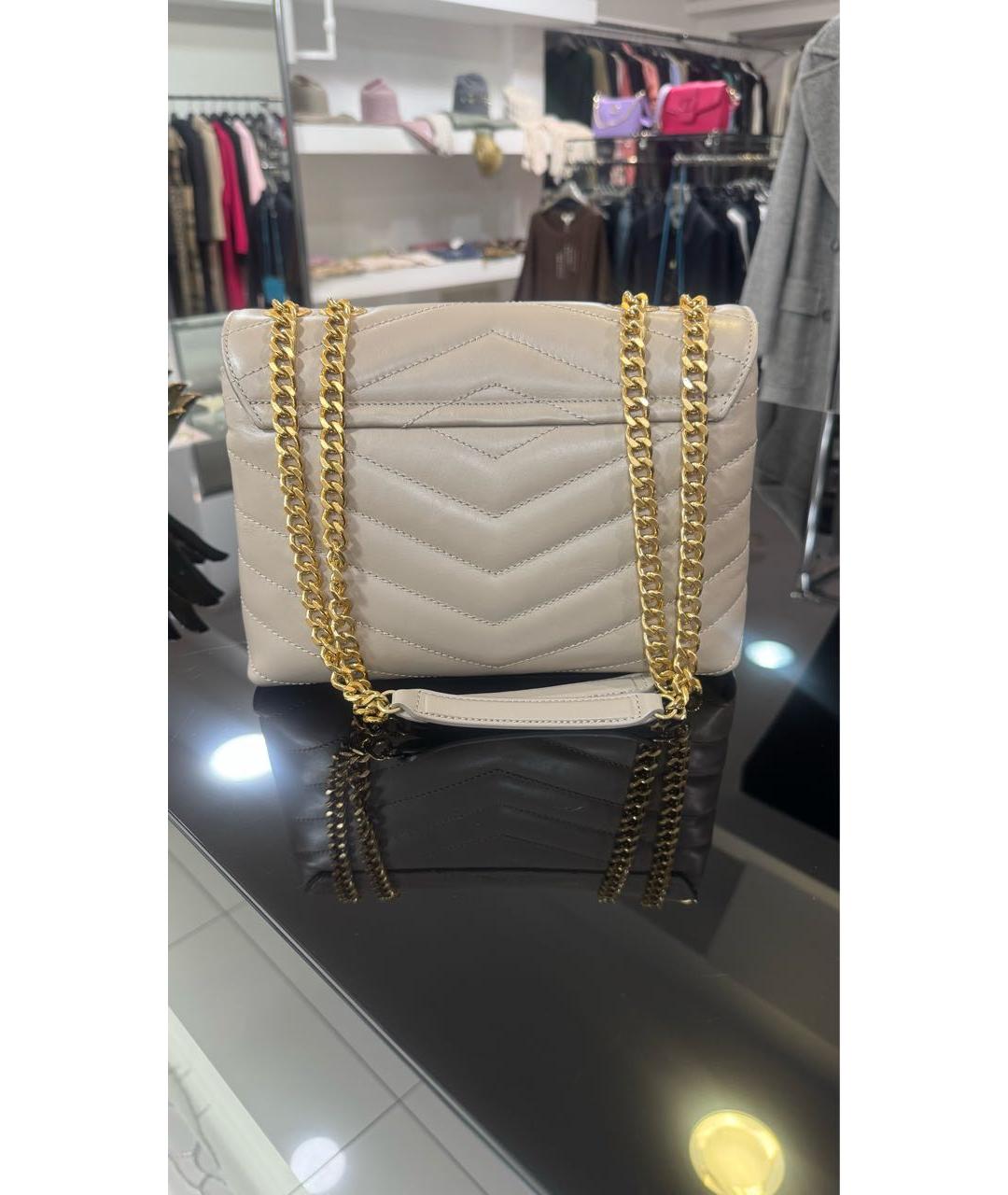 TWIN-SET Бежевая кожаная сумка через плечо, фото 3