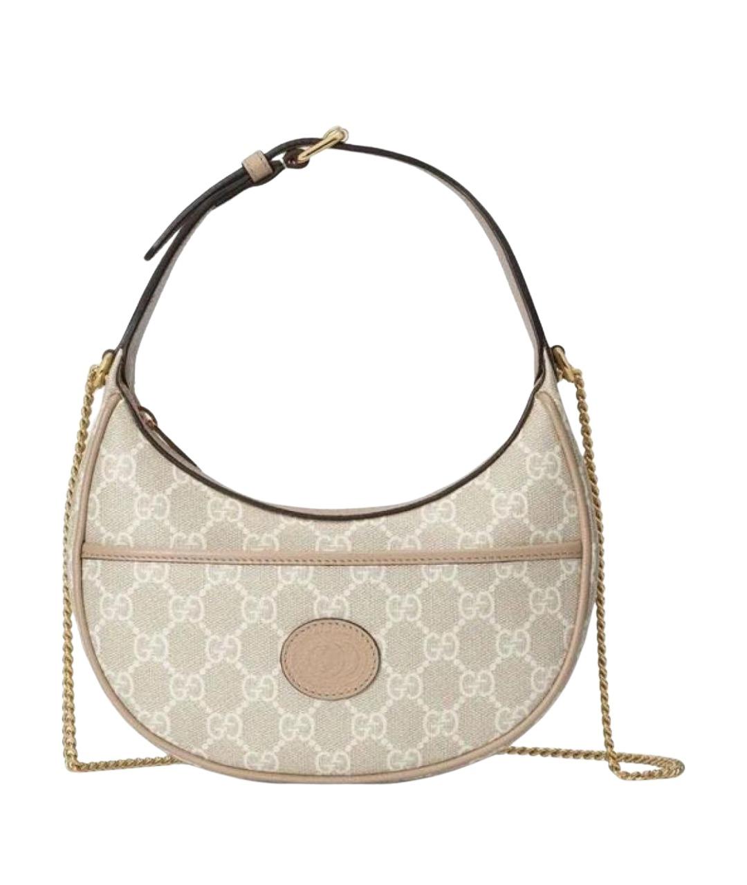 GUCCI Бежевая кожаная сумка через плечо, фото 1