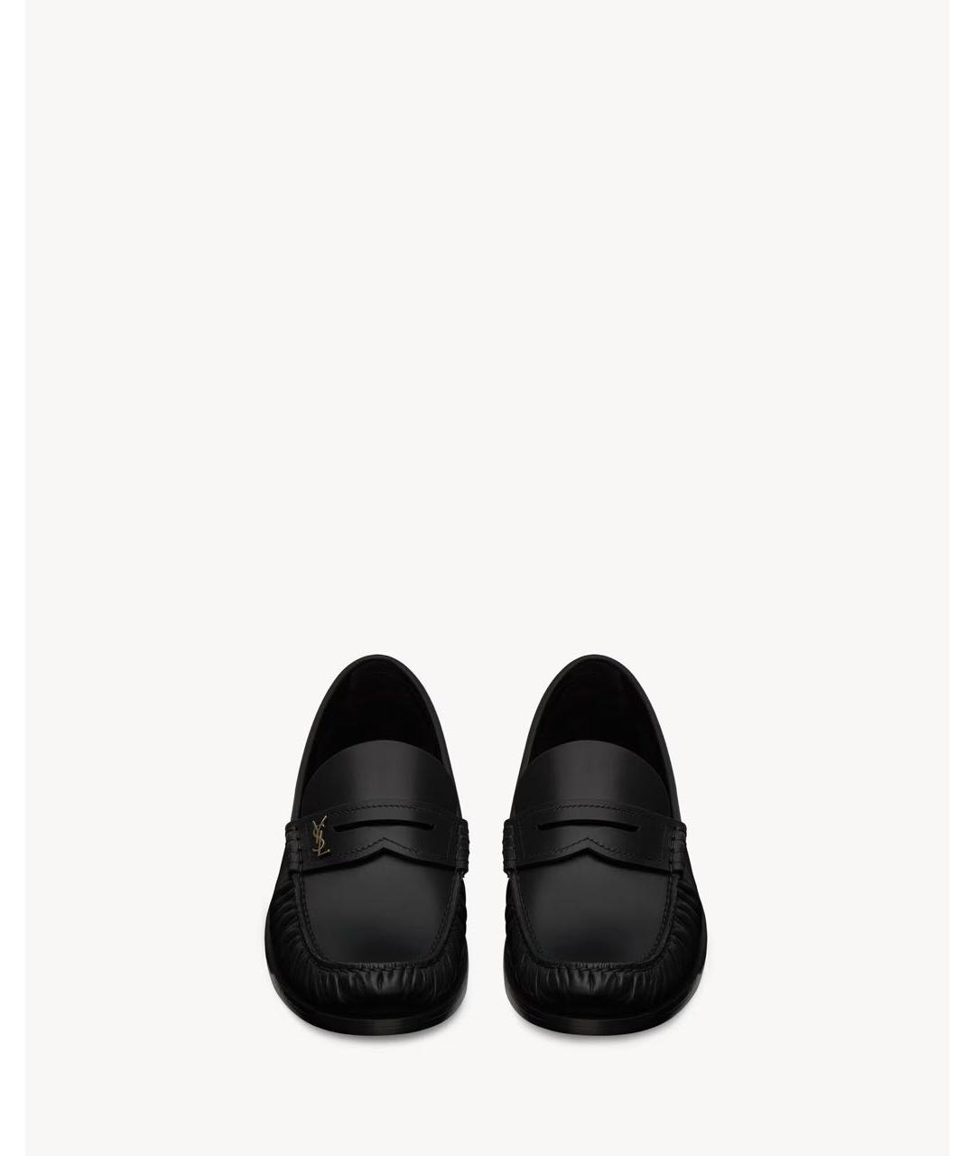SAINT LAURENT Черные кожаные лоферы, фото 2
