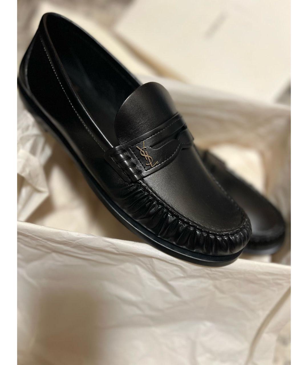 SAINT LAURENT Черные кожаные лоферы, фото 3