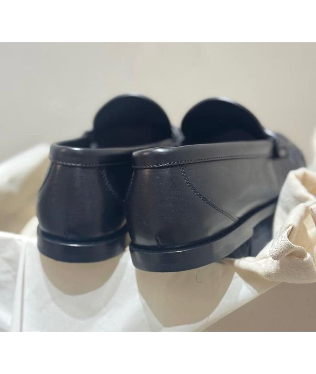 SAINT LAURENT Черные кожаные лоферы, фото 4