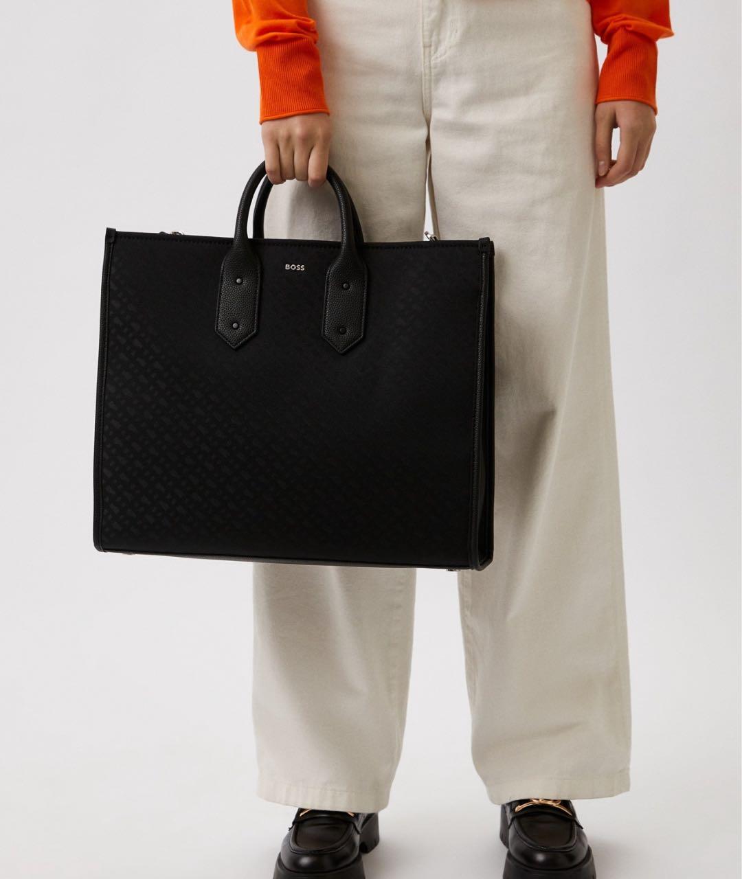 HUGO BOSS Черная дорожная/спортивная сумка из искусственной кожи, фото 5