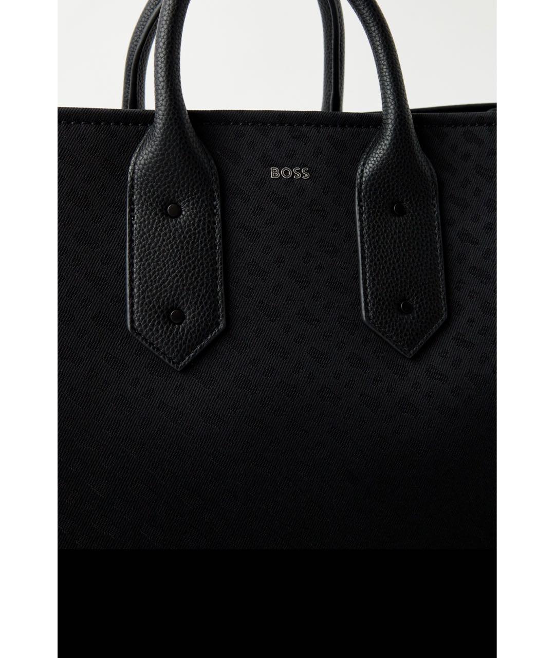 HUGO BOSS Черная дорожная/спортивная сумка из искусственной кожи, фото 4