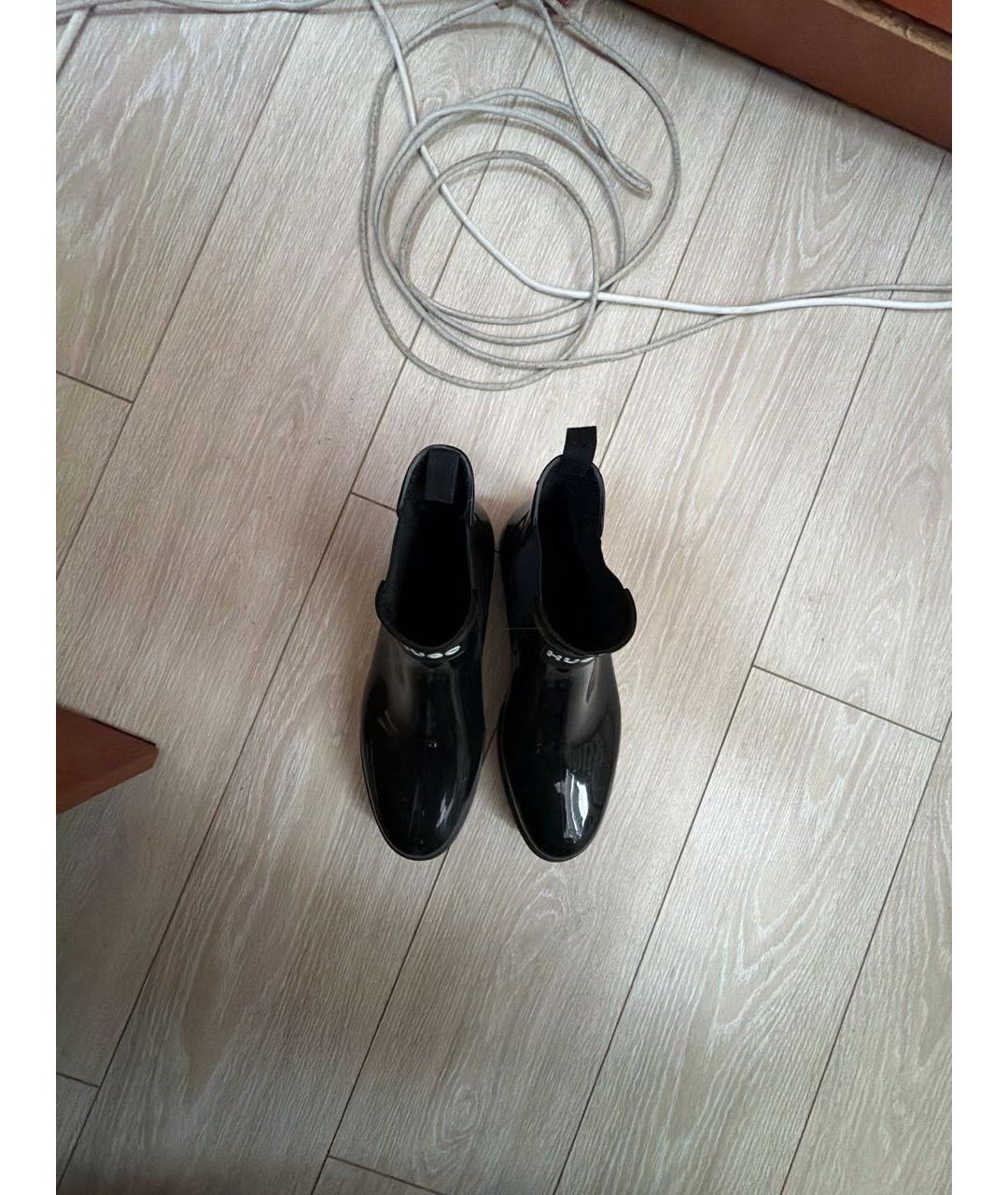 HUGO Черные резиновые ботинки, фото 3