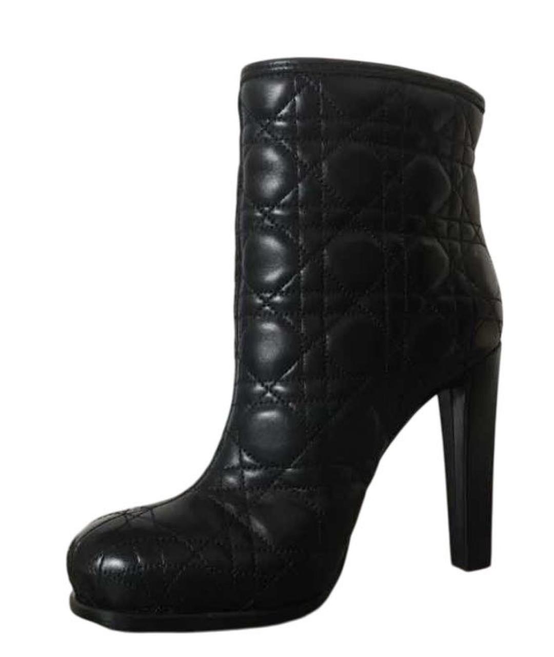 CHRISTIAN DIOR Черные кожаные ботильоны, фото 2