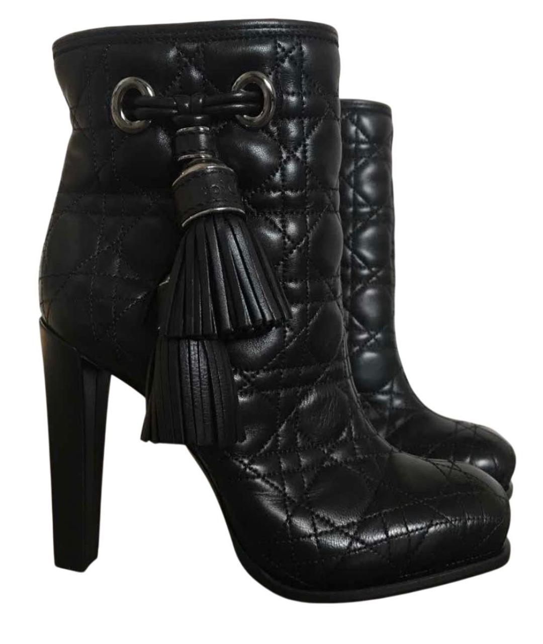 CHRISTIAN DIOR Черные кожаные ботильоны, фото 7