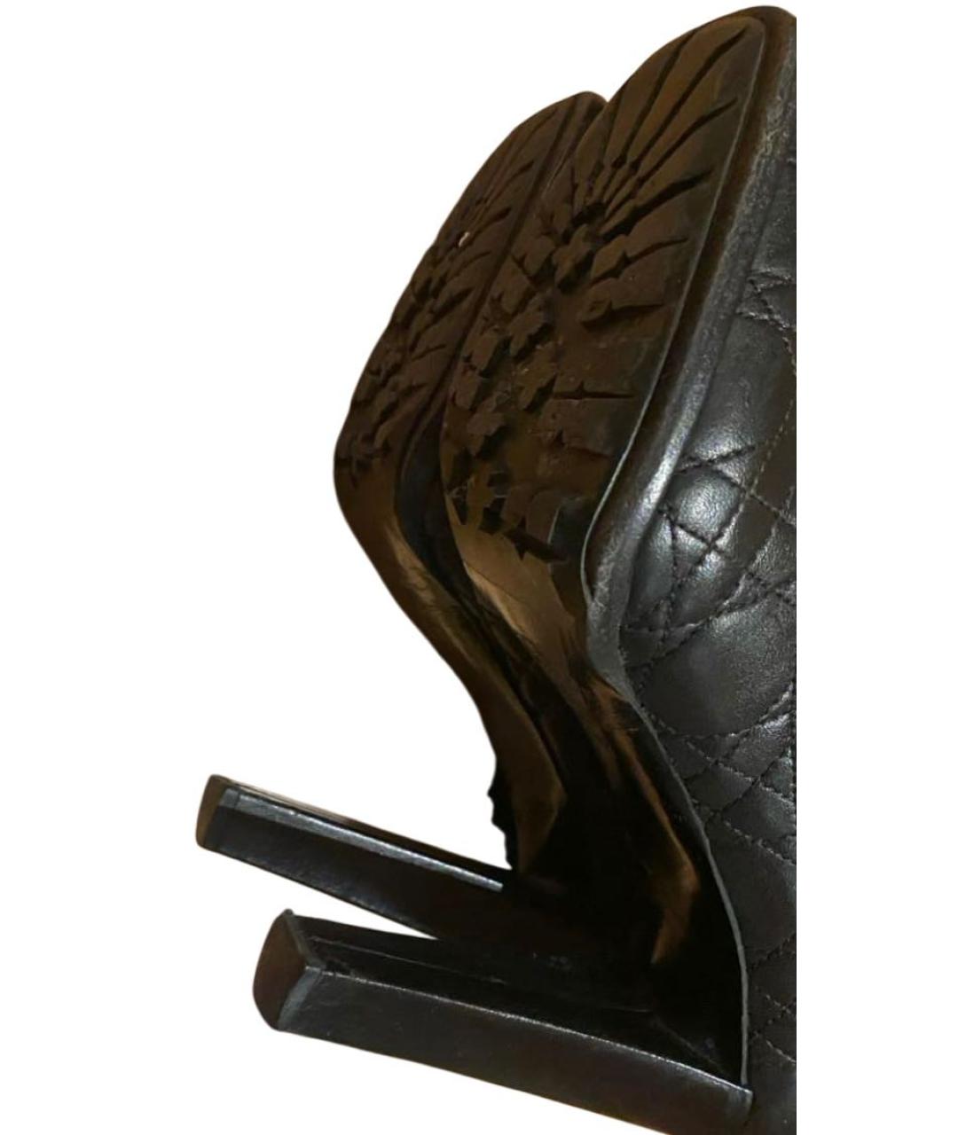 CHRISTIAN DIOR Черные кожаные ботильоны, фото 5