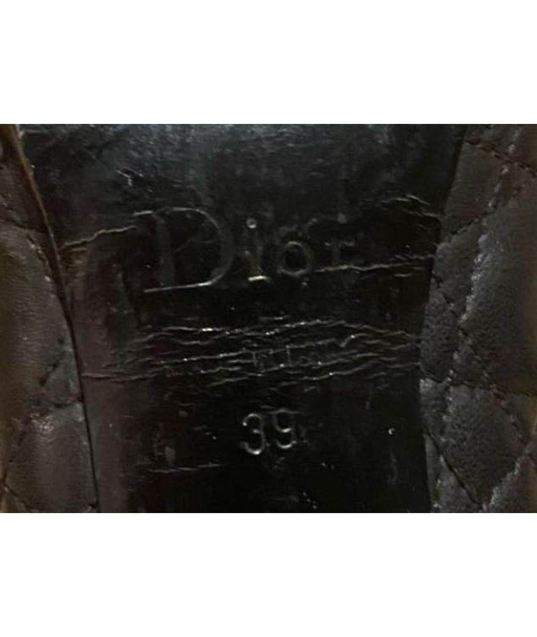 CHRISTIAN DIOR Черные кожаные ботильоны, фото 6