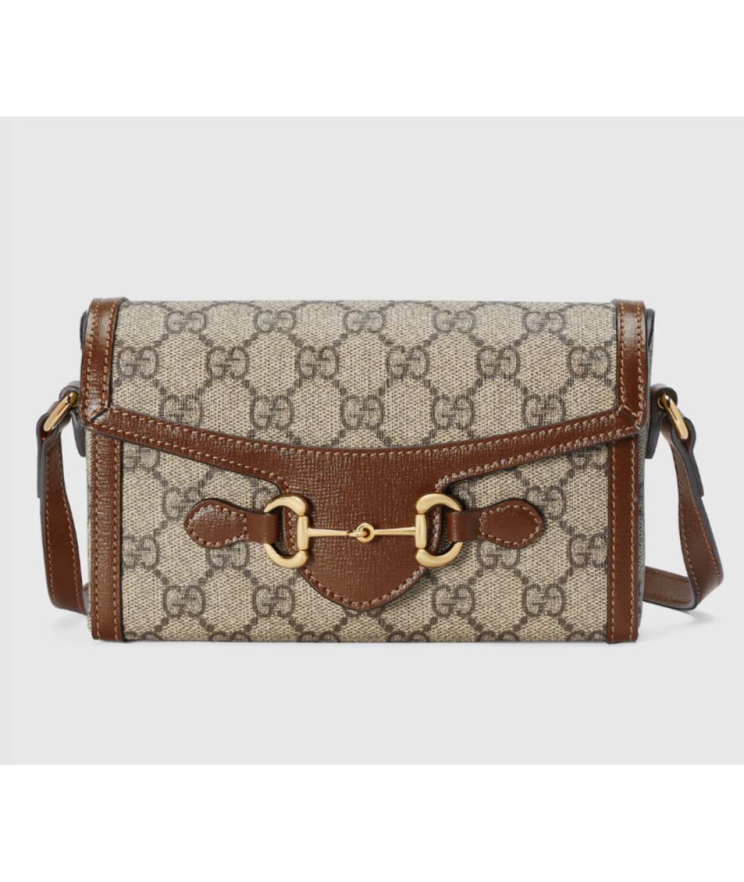 GUCCI Бежевая жаккардовая сумка через плечо, фото 10