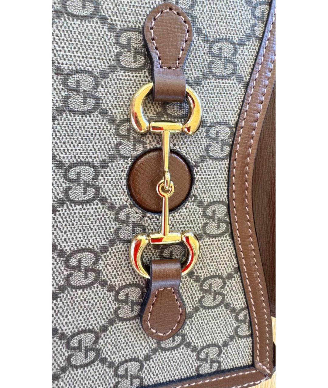 GUCCI Бежевая жаккардовая сумка через плечо, фото 7