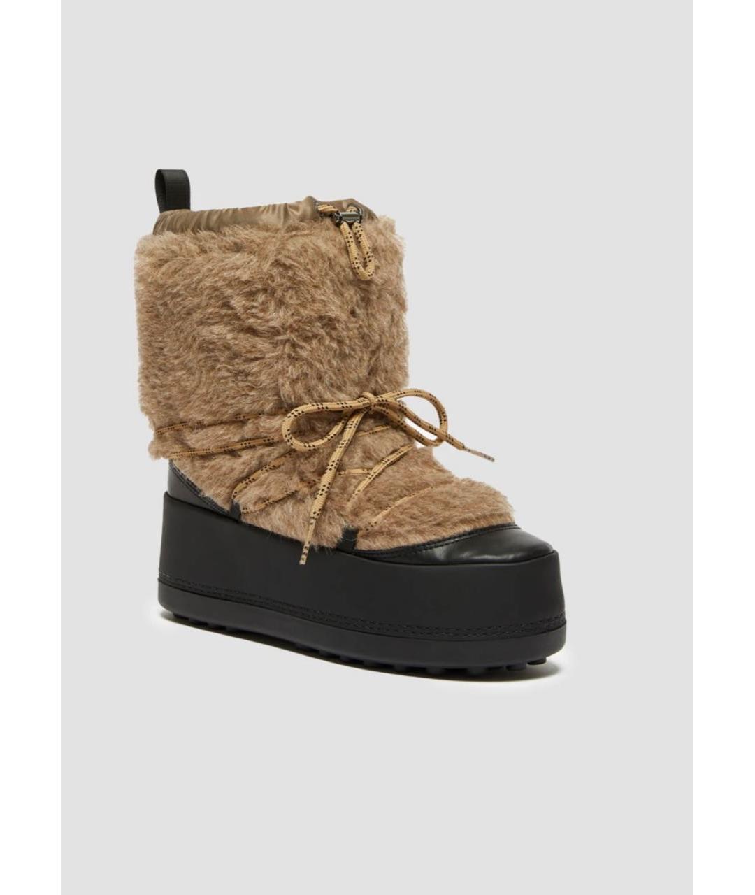 MAX MARA Бежевые кожаные ботинки, фото 2