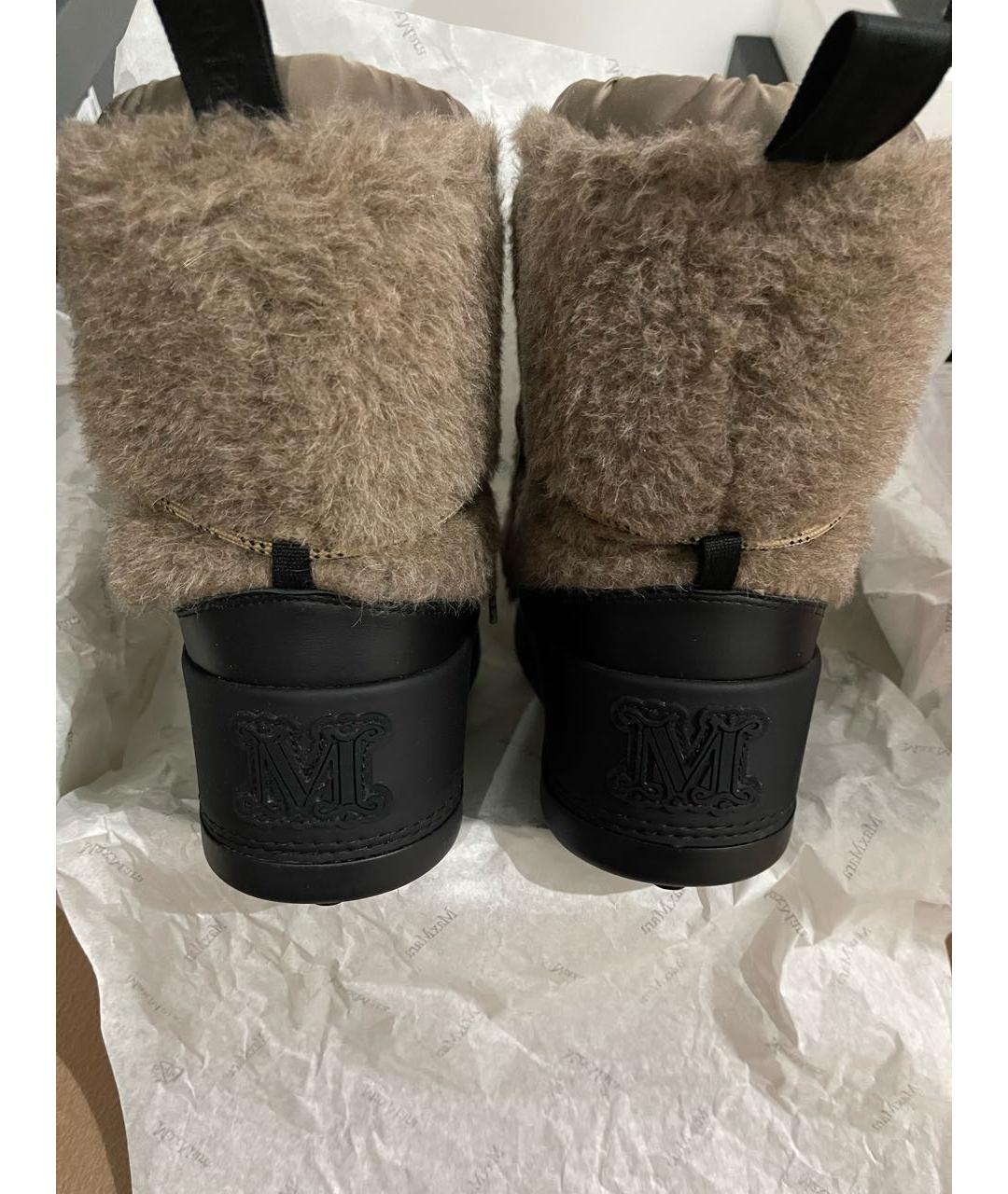 MAX MARA Бежевые кожаные ботинки, фото 4