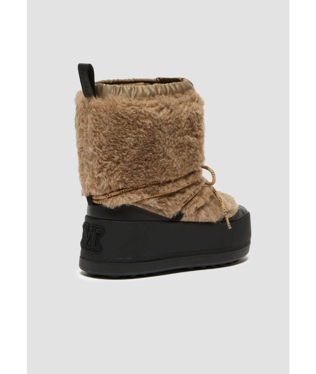 MAX MARA Бежевые кожаные ботинки, фото 3