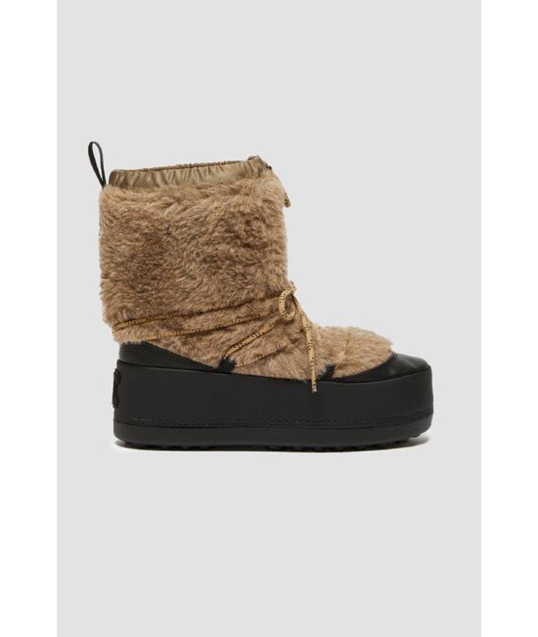 MAX MARA Бежевые кожаные ботинки, фото 6