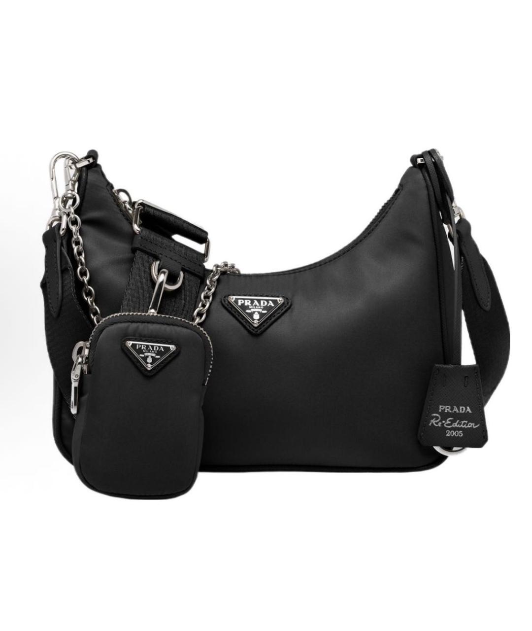 PRADA Темно-синяя синтетическая сумка через плечо, фото 7