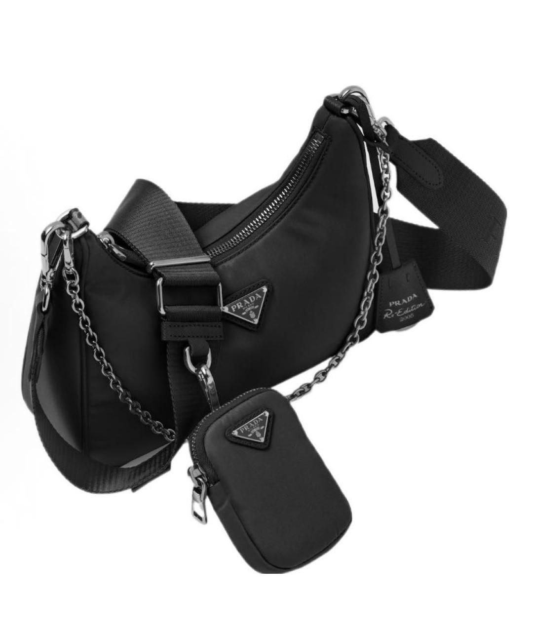 PRADA Темно-синяя синтетическая сумка через плечо, фото 2