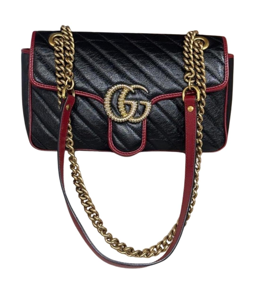 GUCCI Черная кожаная сумка через плечо, фото 1