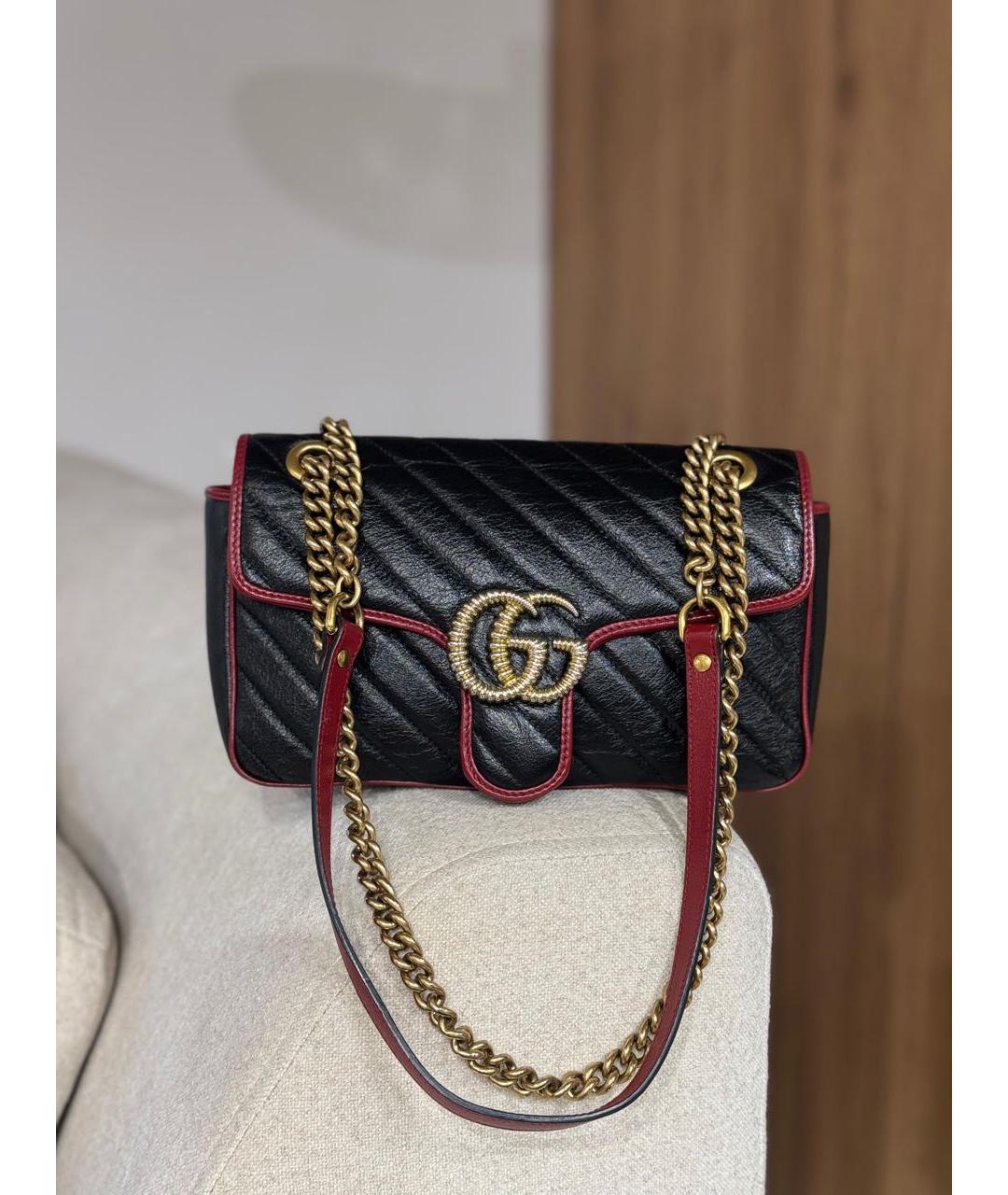 GUCCI Черная кожаная сумка через плечо, фото 2