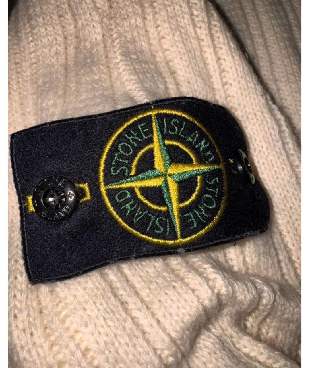 STONE ISLAND Белый шерстяной джемпер / свитер, фото 4