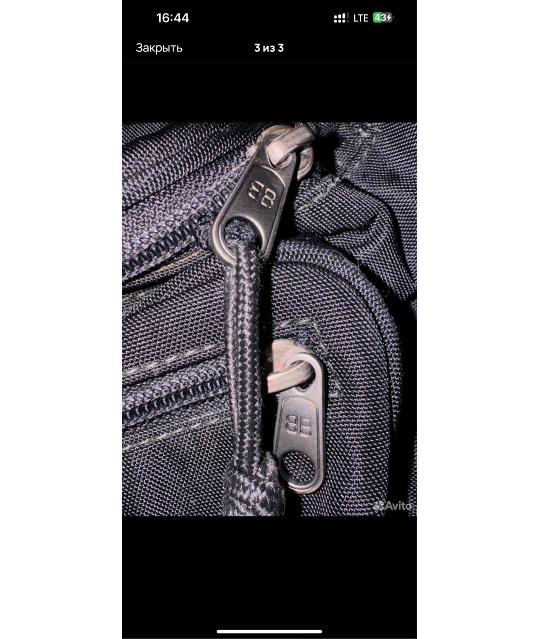 BALENCIAGA Черная поясная сумка, фото 3