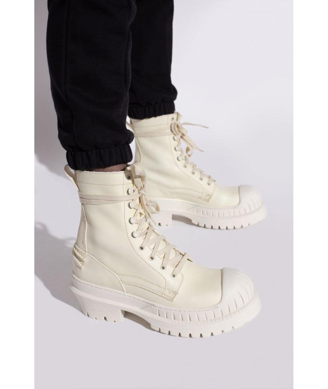 ACNE STUDIOS Белые кожаные ботинки, фото 3