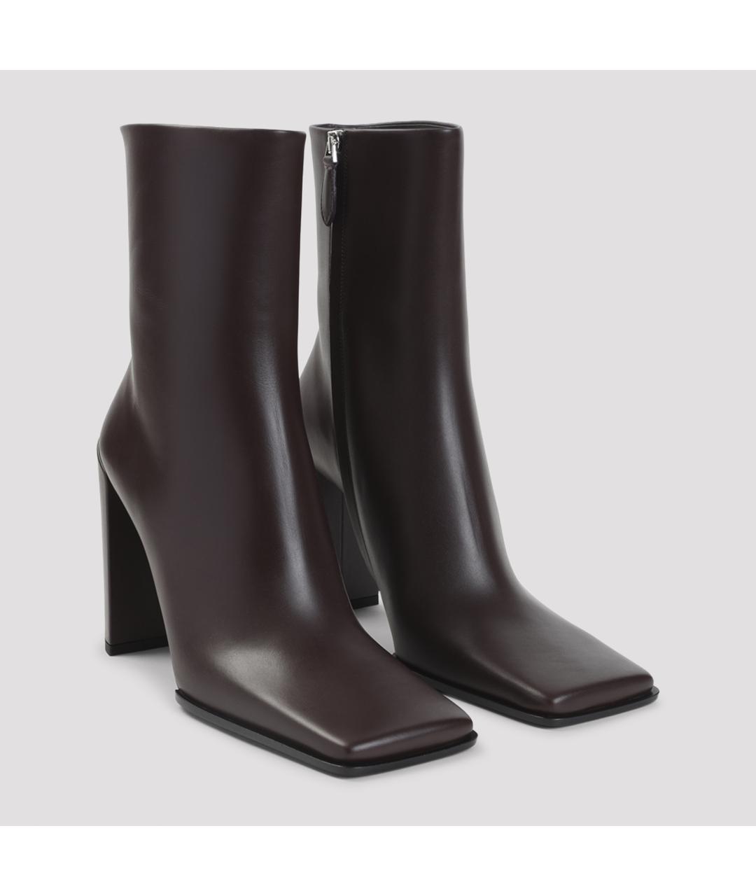 ALAIA Коричневые кожаные ботильоны, фото 5