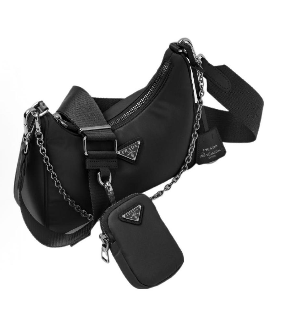 PRADA Темно-синяя синтетическая сумка через плечо, фото 2