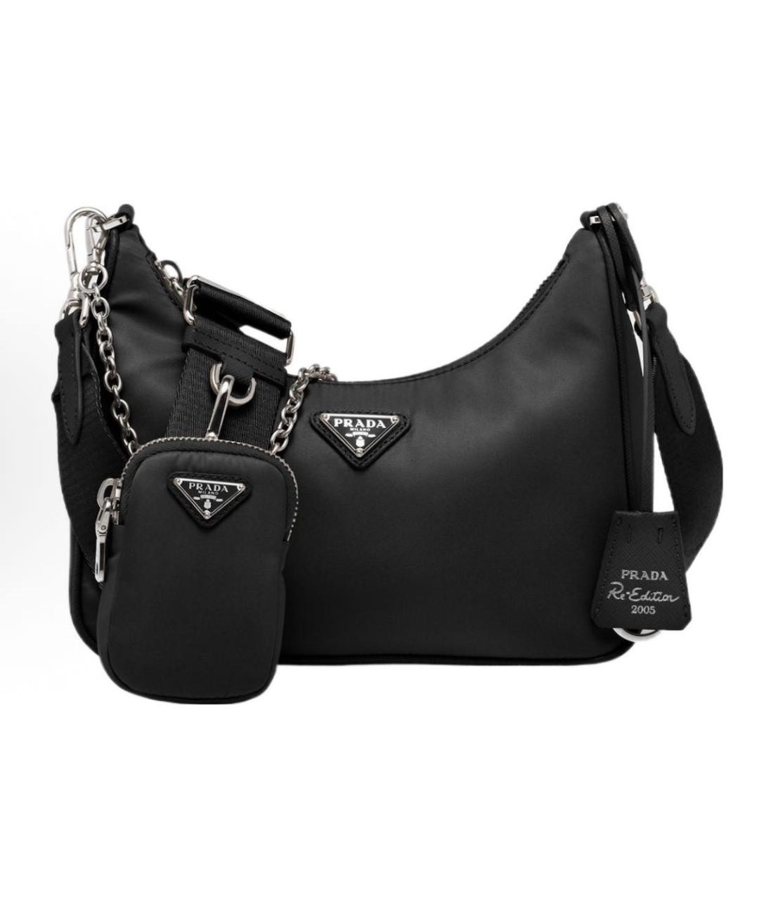 PRADA Темно-синяя синтетическая сумка через плечо, фото 7