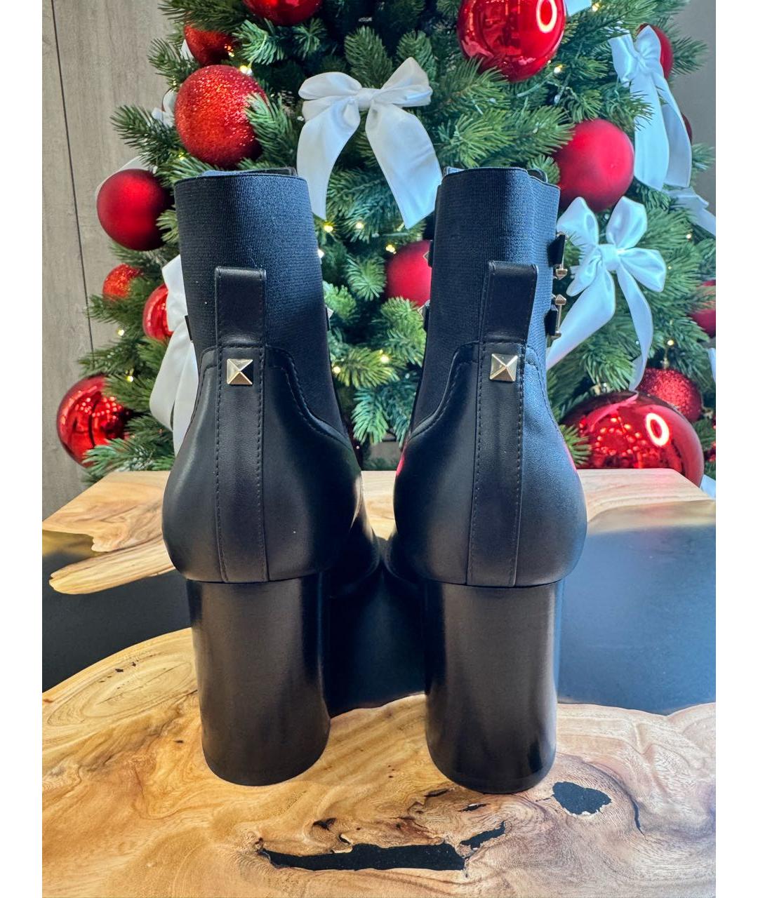 VALENTINO Черные кожаные ботильоны, фото 4
