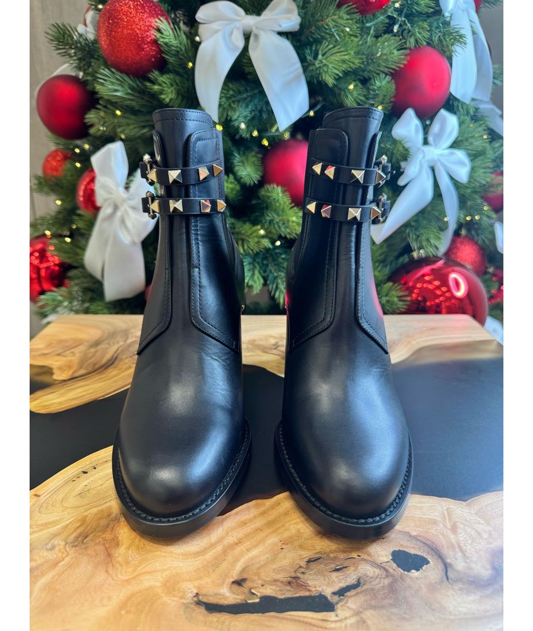 VALENTINO Черные кожаные ботильоны, фото 2