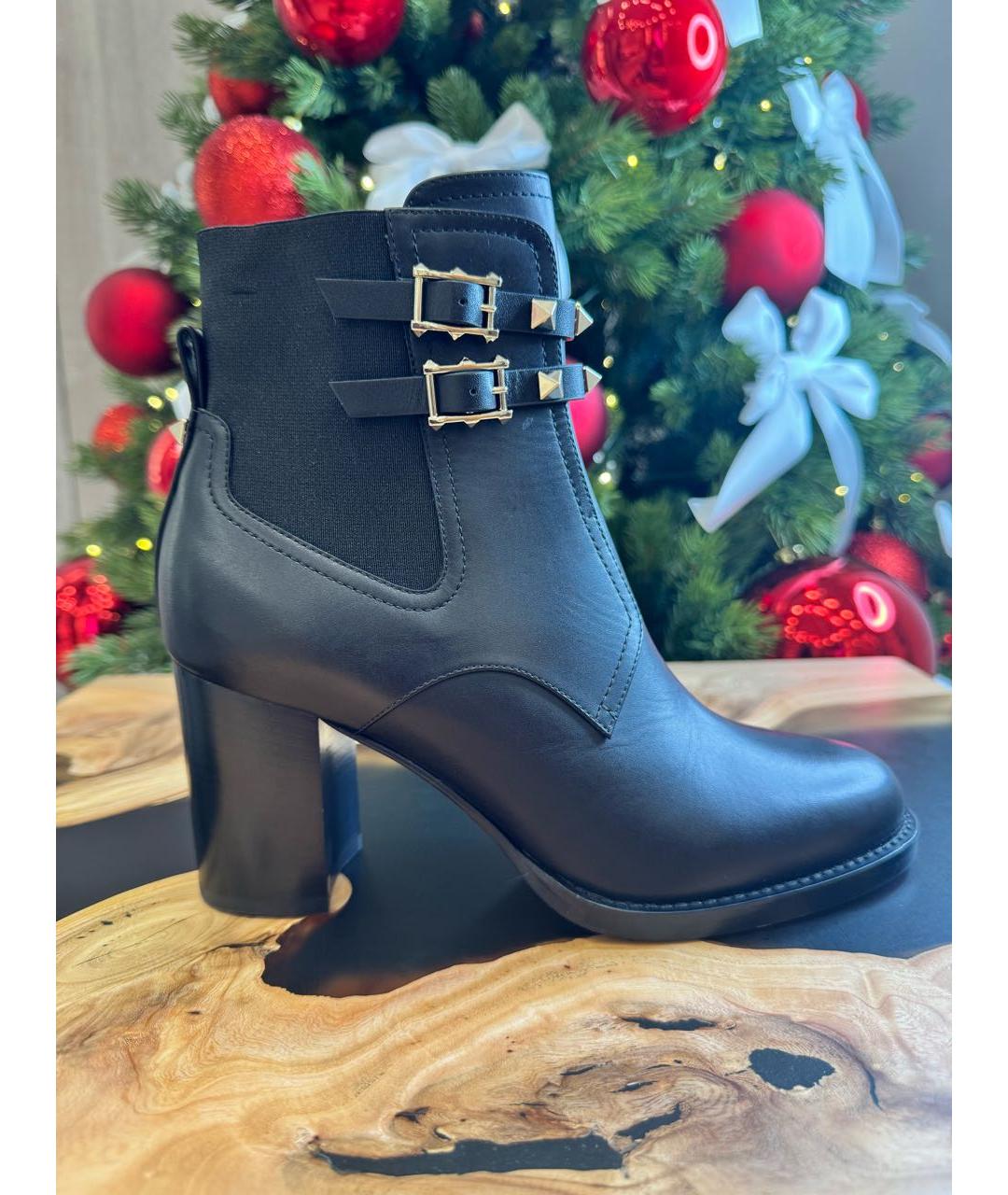 VALENTINO Черные кожаные ботильоны, фото 5