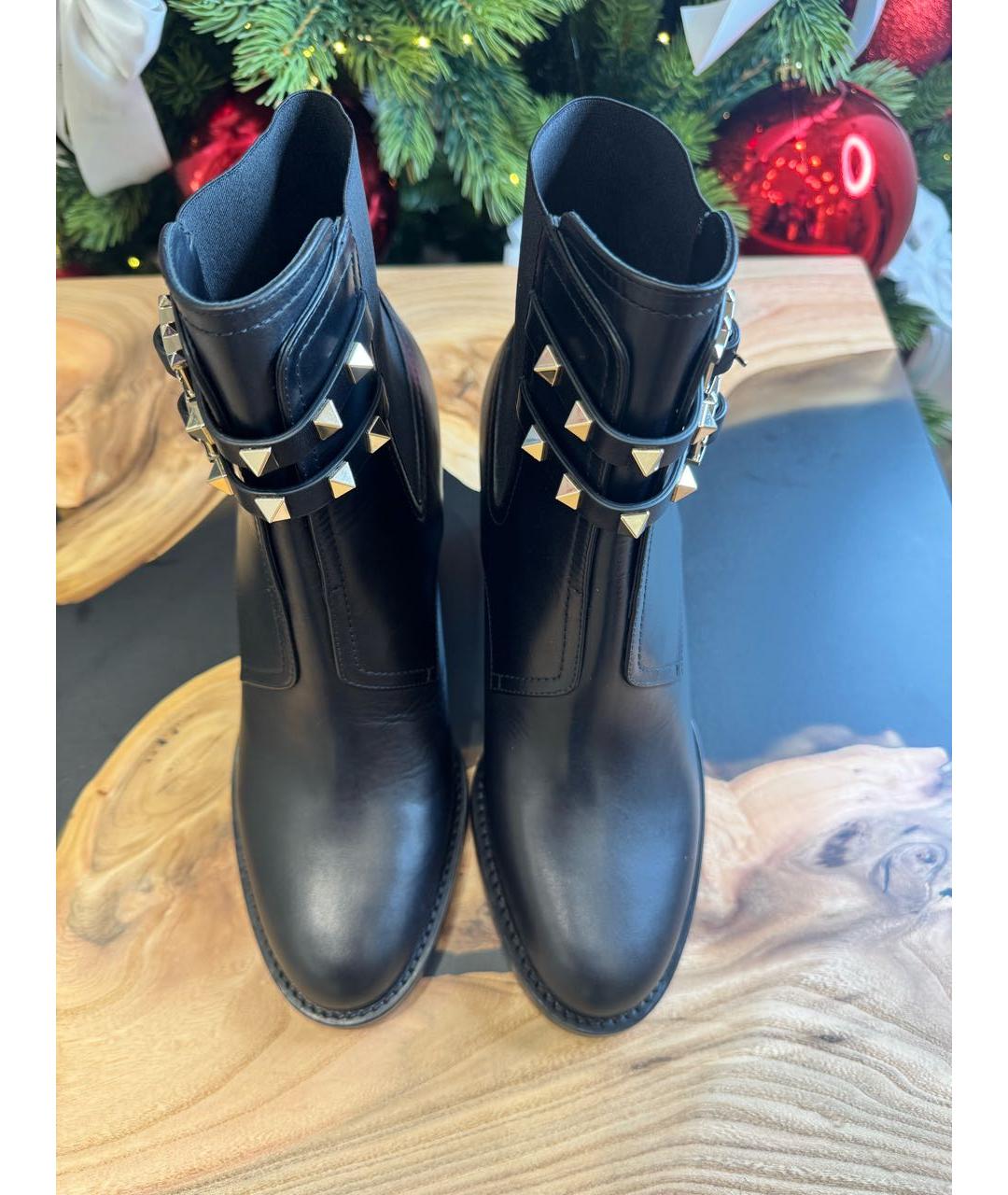 VALENTINO Черные кожаные ботильоны, фото 3