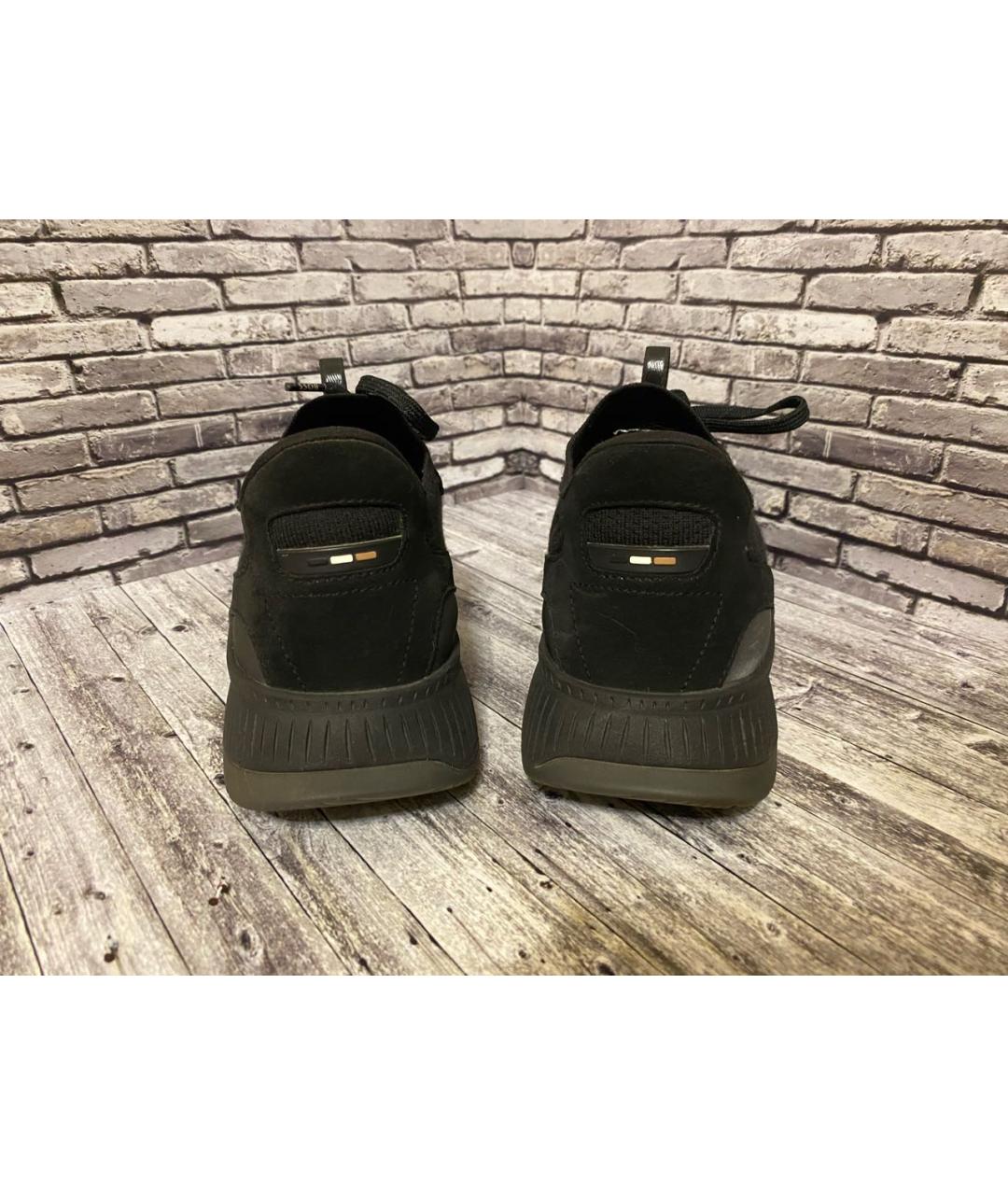 HUGO BOSS Черные текстильные низкие кроссовки / кеды, фото 3