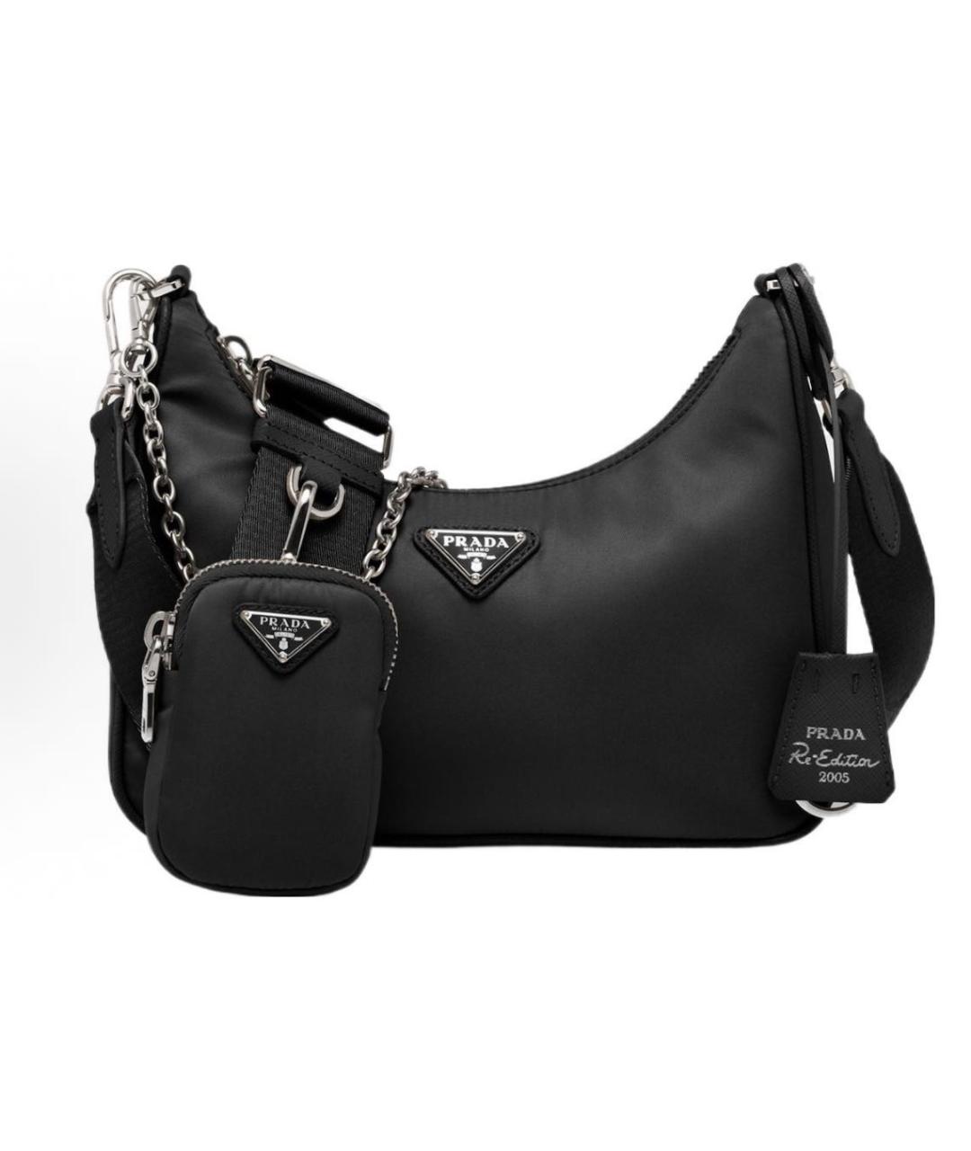 PRADA Темно-синяя синтетическая сумка через плечо, фото 7