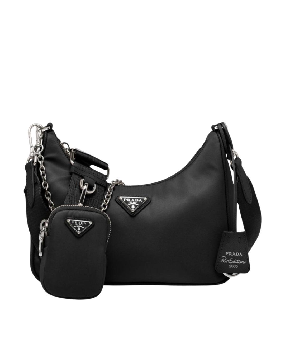 PRADA Темно-синяя синтетическая сумка через плечо, фото 1