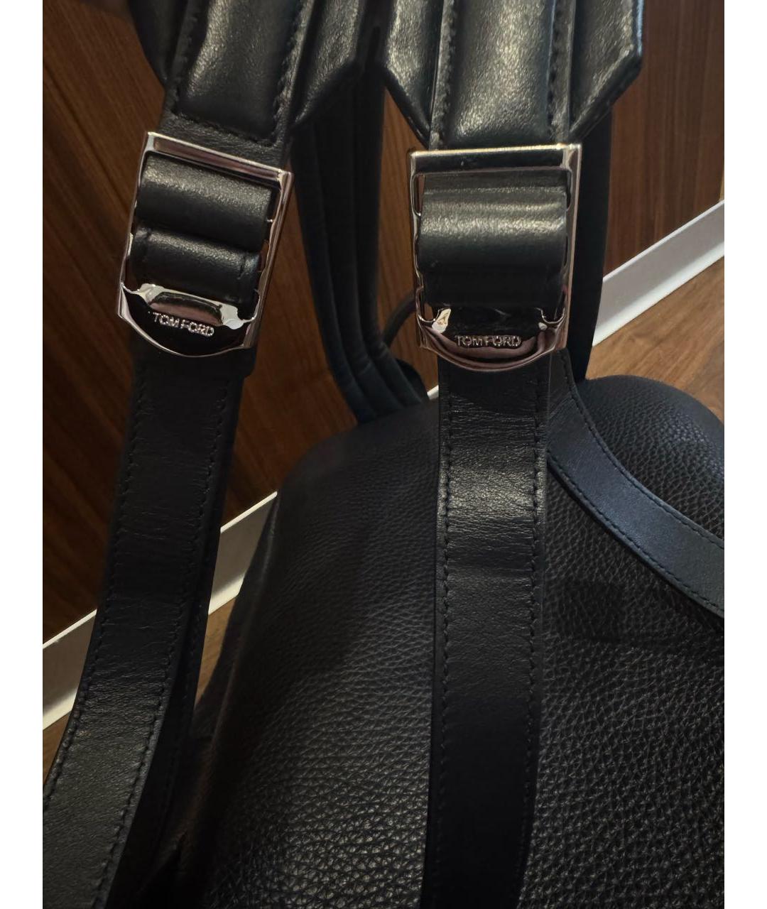 TOM FORD Черный кожаный рюкзак, фото 7