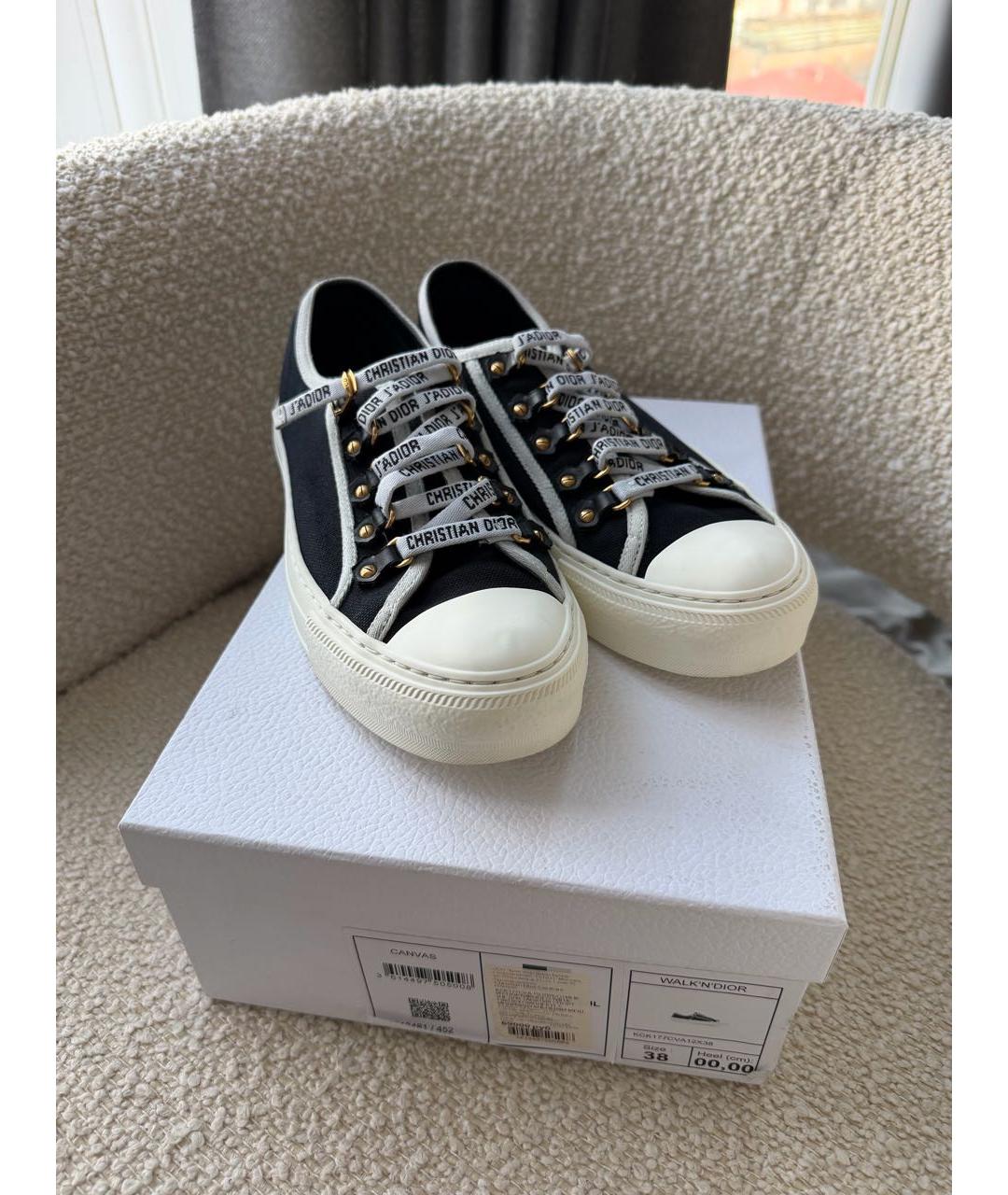 CHRISTIAN DIOR Черные текстильные кеды, фото 2