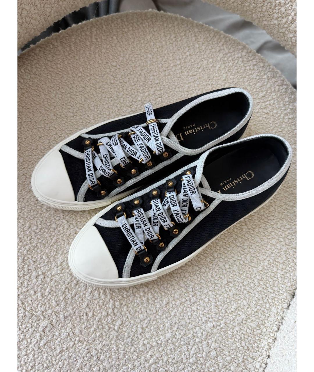 CHRISTIAN DIOR Черные текстильные кеды, фото 3