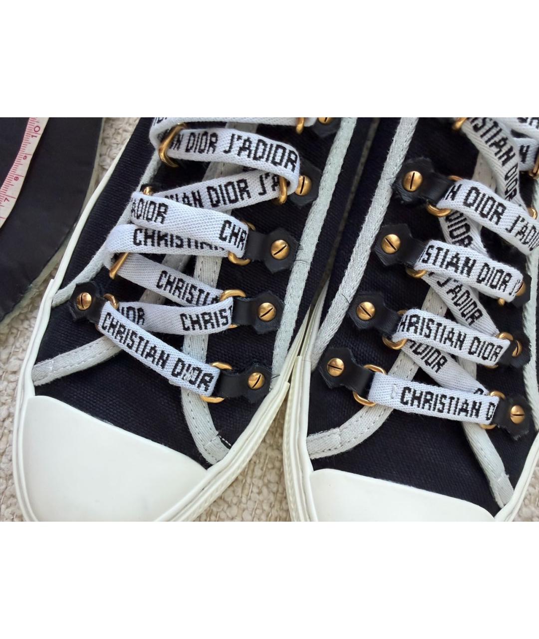 CHRISTIAN DIOR Черные текстильные кеды, фото 8