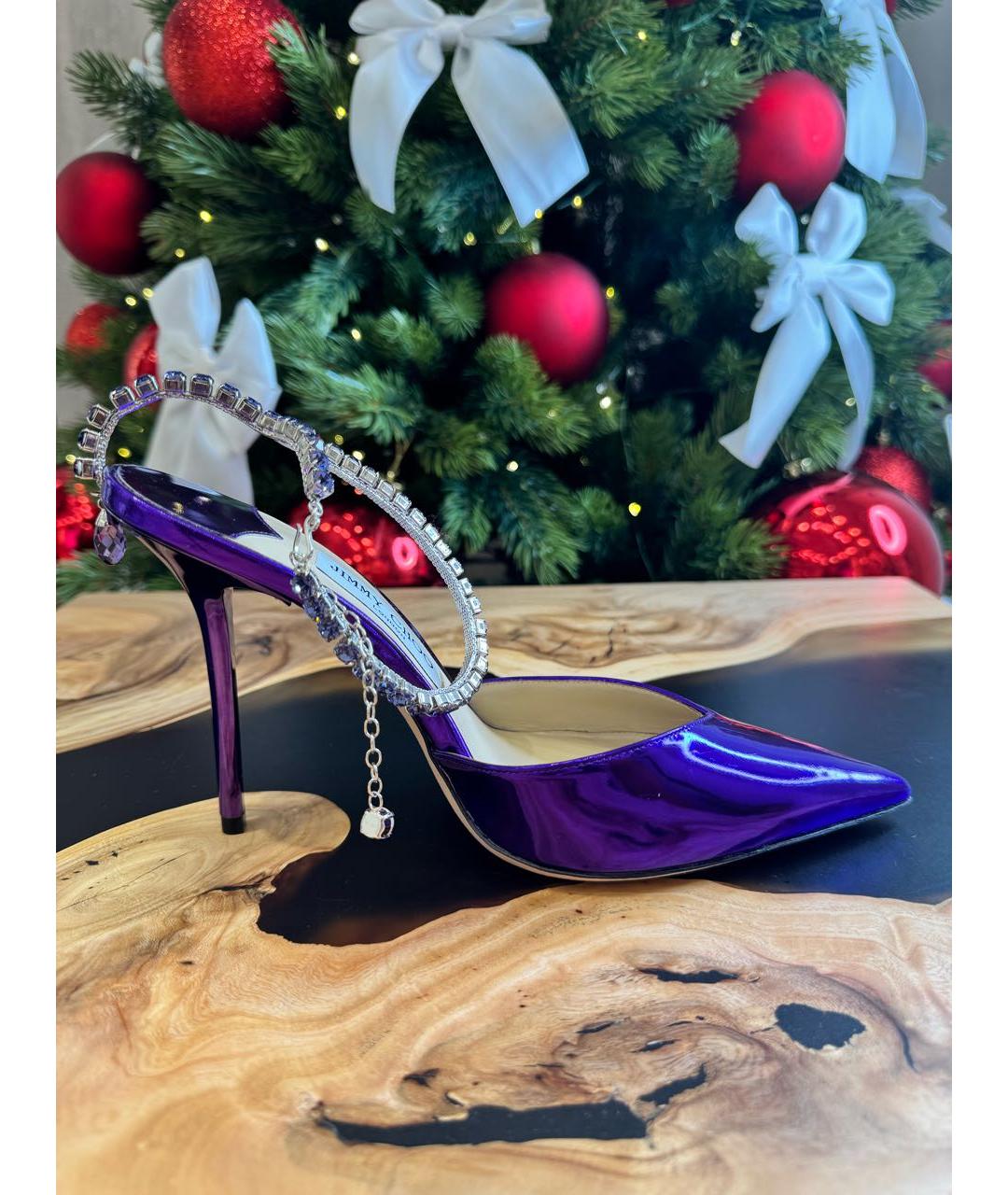 JIMMY CHOO Фиолетовые туфли из лакированной кожи, фото 5