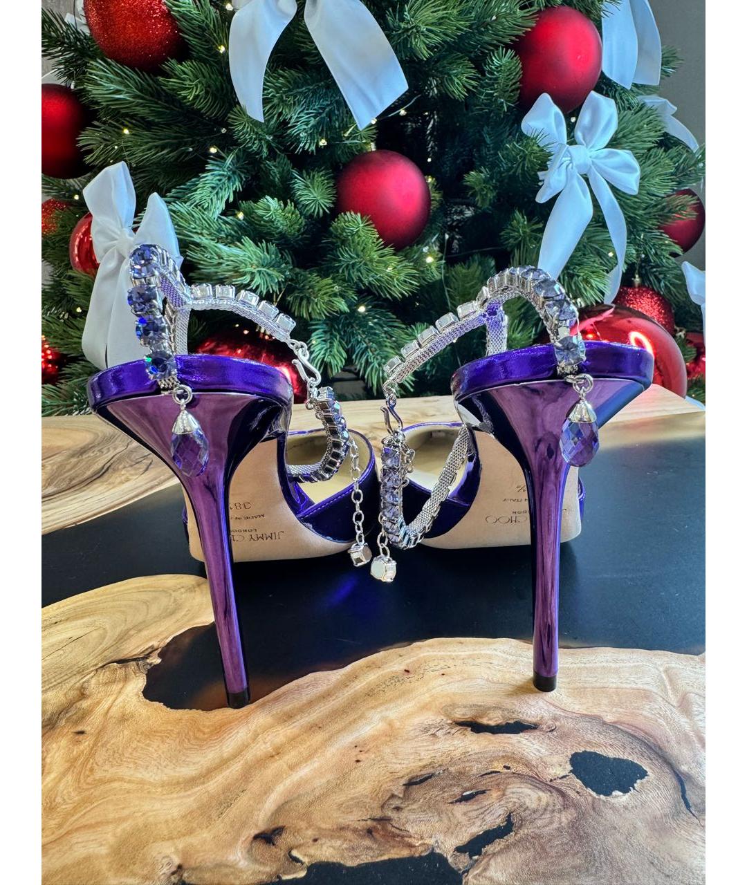 JIMMY CHOO Фиолетовые туфли из лакированной кожи, фото 4