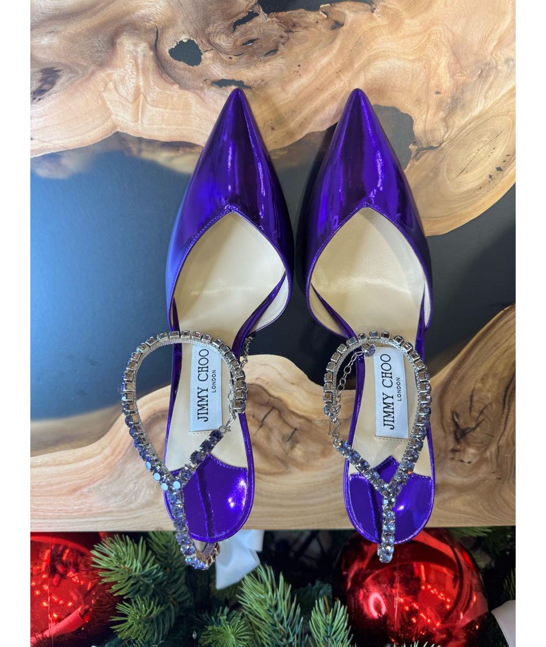 JIMMY CHOO Фиолетовые туфли из лакированной кожи, фото 3